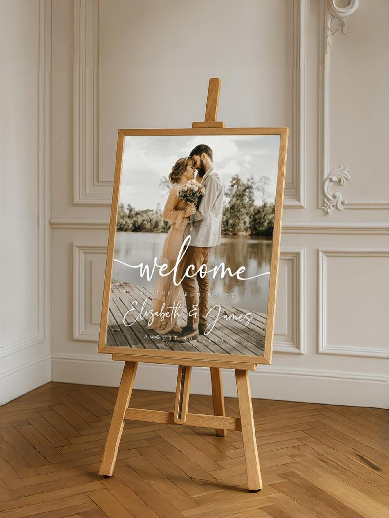 Custom Wedding Photo Welcome Sign PVC Wedding Decorations